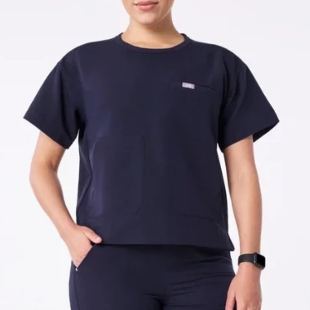 Figs Women's Navy Blue Scrub Top